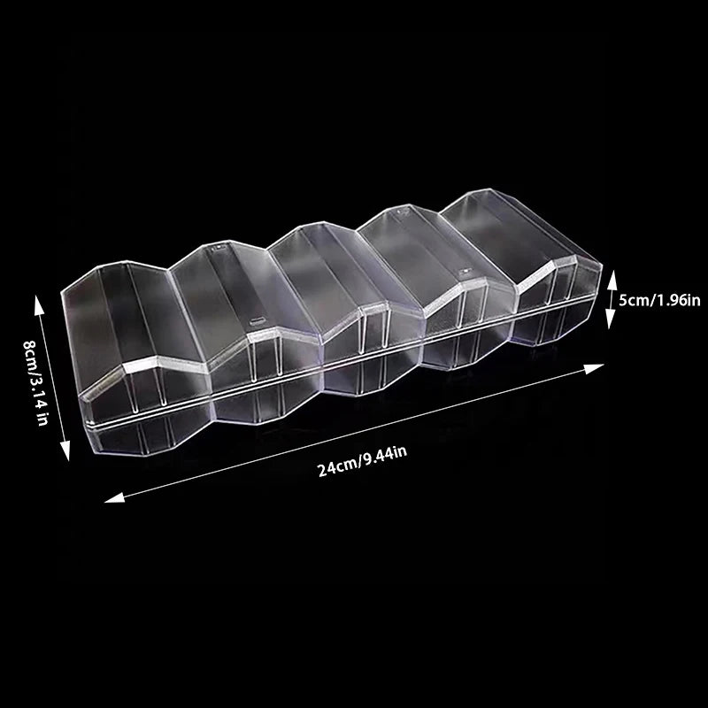 Portable 100 Chips Poker Chip Tray Box W/ Lid For Casino Game 24 X 8 X 5cm Chips Poker Chips Box Acrylic Fine Transparent Box