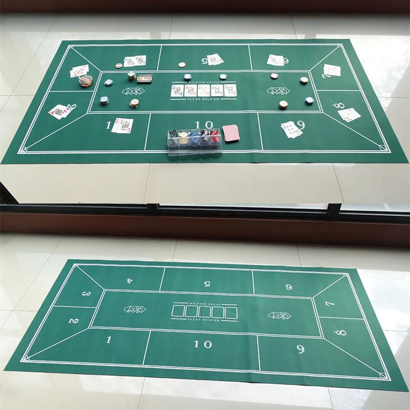 Texas Hold'em and Baccarat Mat 180x90cm Poker Card Game Table Cloth Casino Mat desktop Beautifully printed Home Gaming Desk Pad