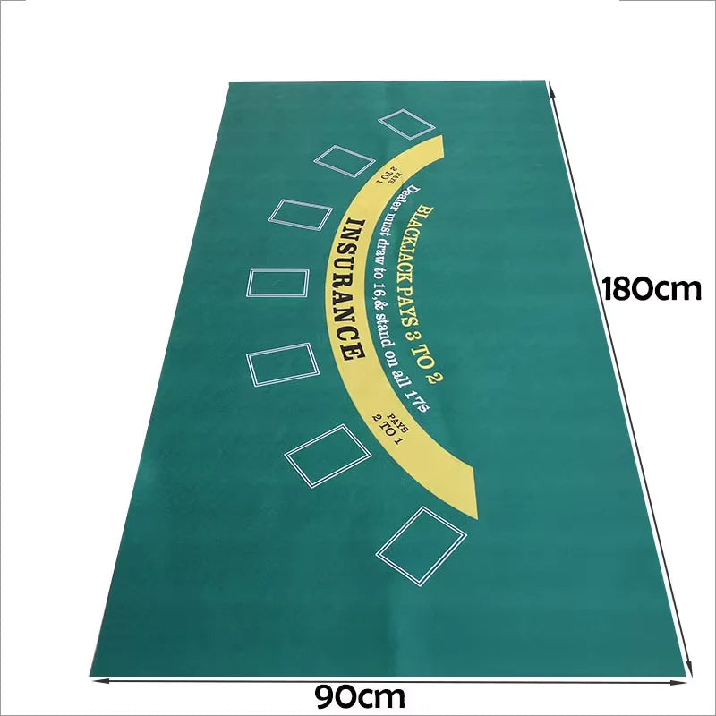 Texas Hold'em and Baccarat Mat 180x90cm Poker Card Game Table Cloth Casino Mat desktop Beautifully printed Home Gaming Desk Pad