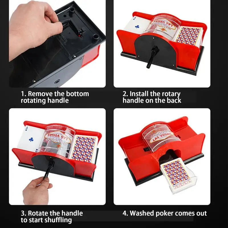 Card Shuffler 2 Deck Automatic Shuffle Machine Poker Cards Hand Manual Card Shuffler Playing Card Shuffler Mixer for Home Party