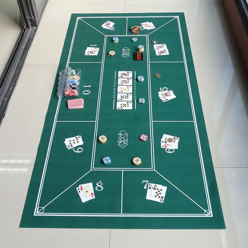 Texas Hold'em and Baccarat Mat 180x90cm Poker Card Game Table Cloth Casino Mat desktop Beautifully printed Home Gaming Desk Pad