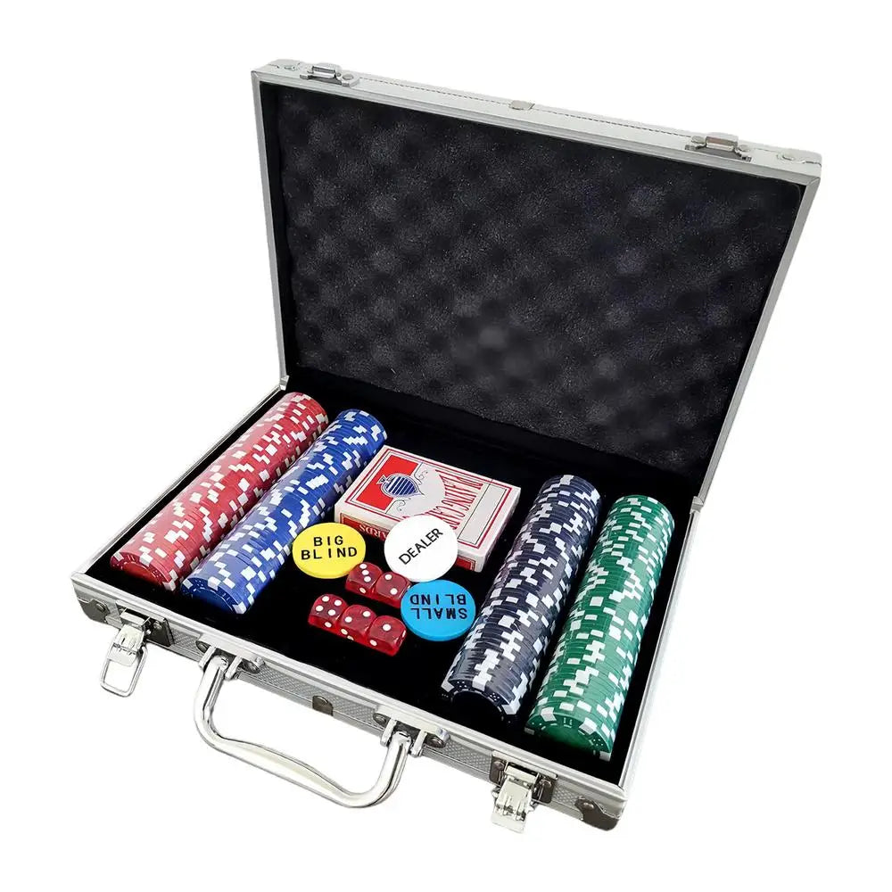200Pcs Poker Chips Poker Chip Set Professional Texas Casino European Poker Chips Set Playing Cards Game Accessories