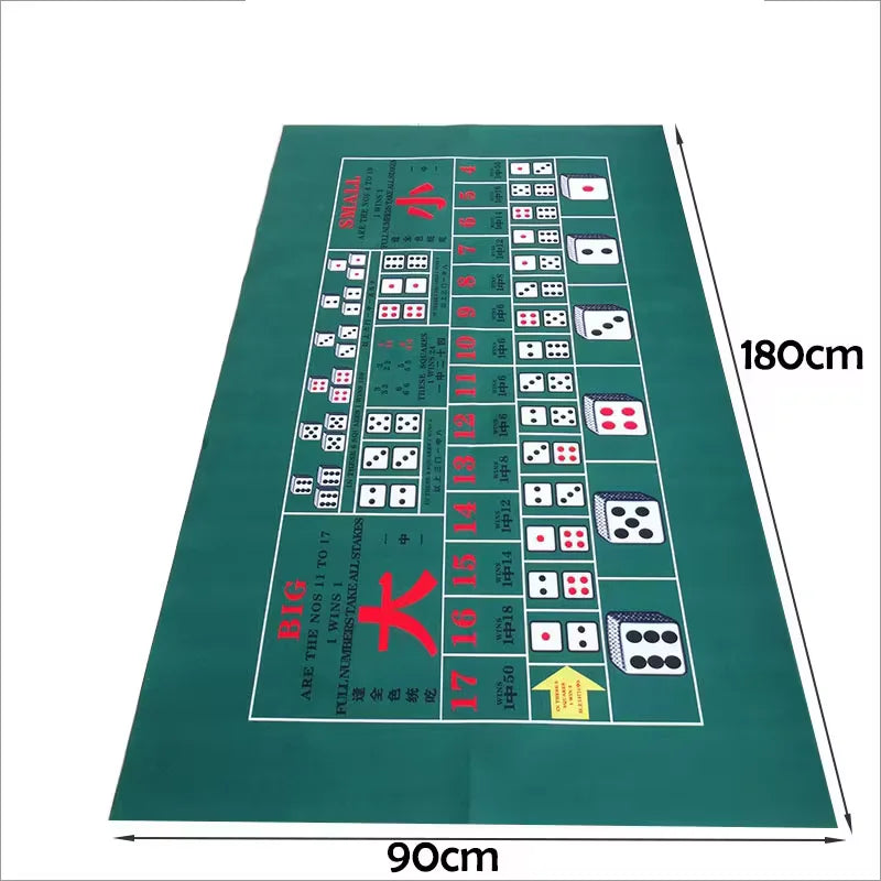 Texas Hold'em and Baccarat Mat 180x90cm Poker Card Game Table Cloth Casino Mat desktop Beautifully printed Home Gaming Desk Pad