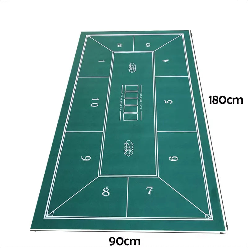 Texas Hold'em and Baccarat Mat 180x90cm Poker Card Game Table Cloth Casino Mat desktop Beautifully printed Home Gaming Desk Pad