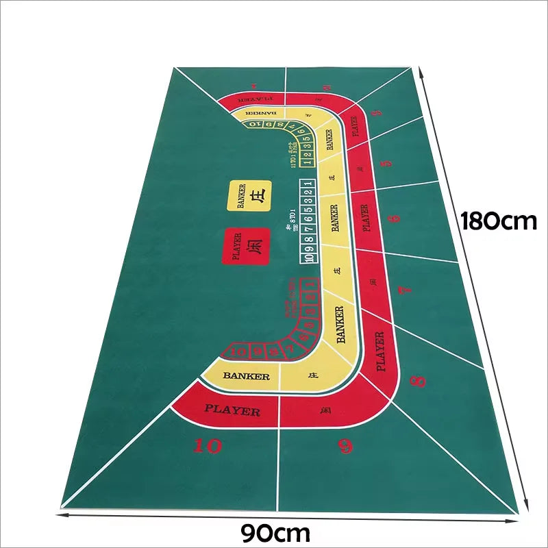Texas Hold'em and Baccarat Mat 180x90cm Poker Card Game Table Cloth Casino Mat desktop Beautifully printed Home Gaming Desk Pad