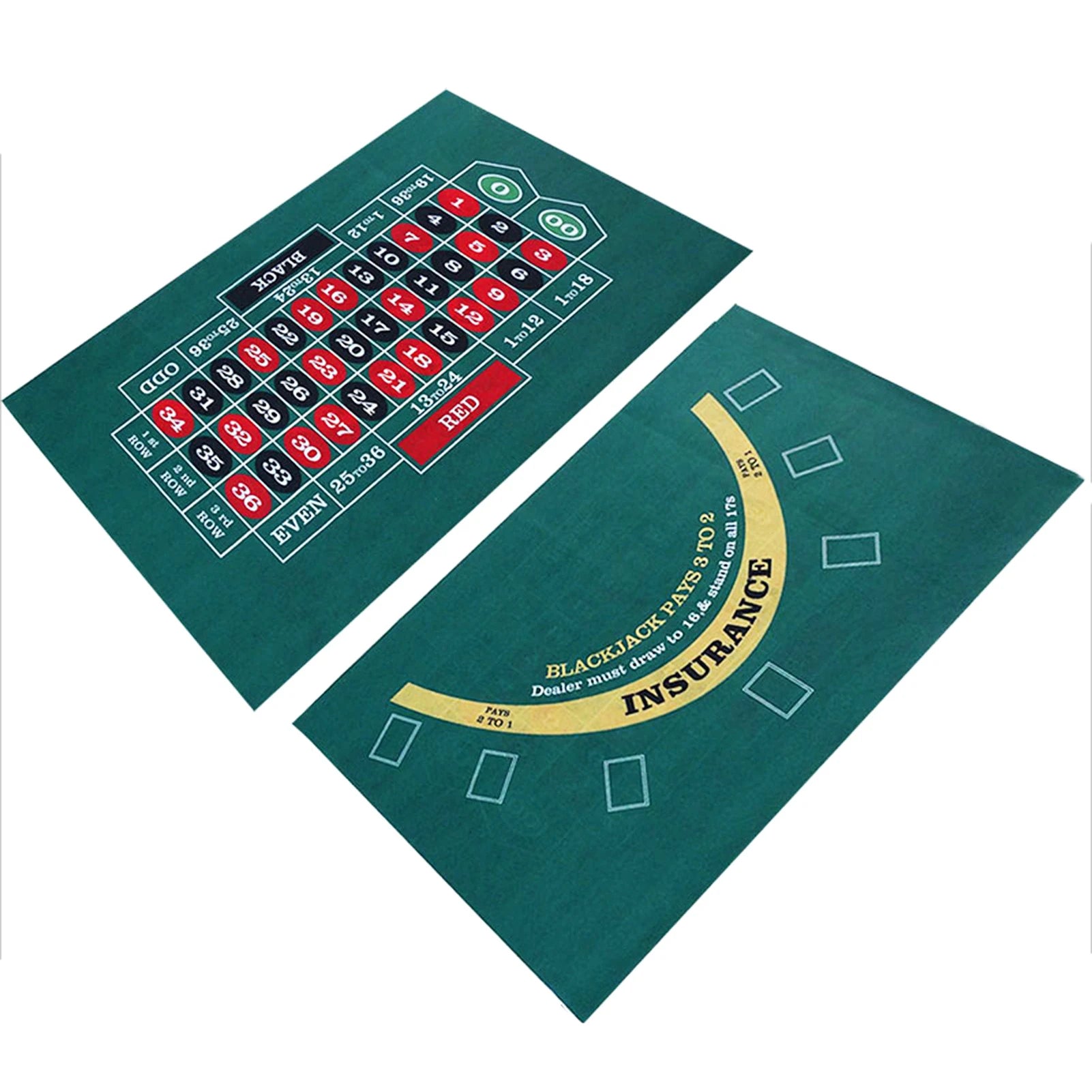 60x90cm Double Sided Poker Game TableclothTexas Holdem Non-woven Fabric Casino Roulette Tabletop Mat for Party Bar Board Game