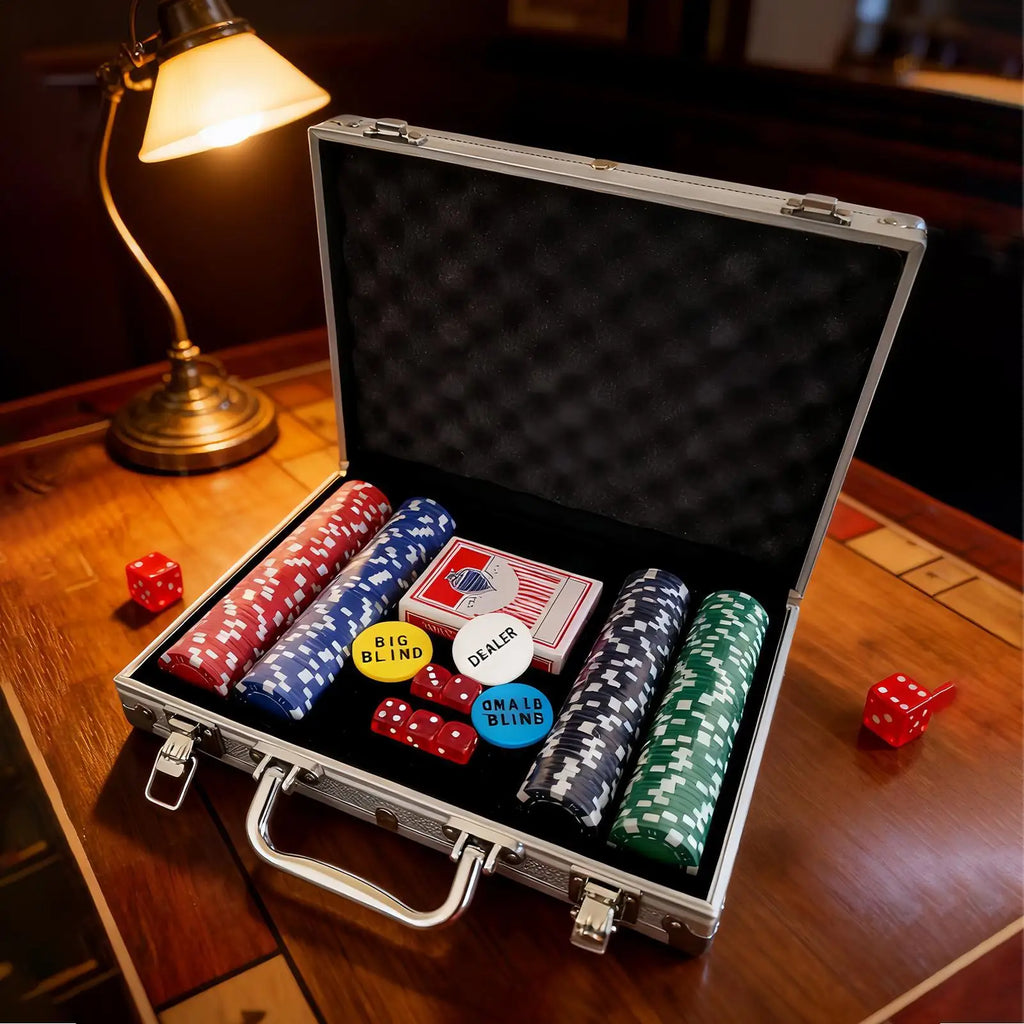 200Pcs Poker Chips Poker Chip Set Professional Texas Casino European Poker Chips Set Playing Cards Game Accessories