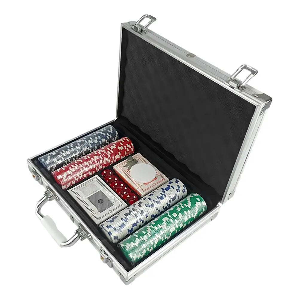 200Pcs Poker Chips Poker Chip Set Professional Texas Casino European Poker Chips Set Playing Cards Game Accessories