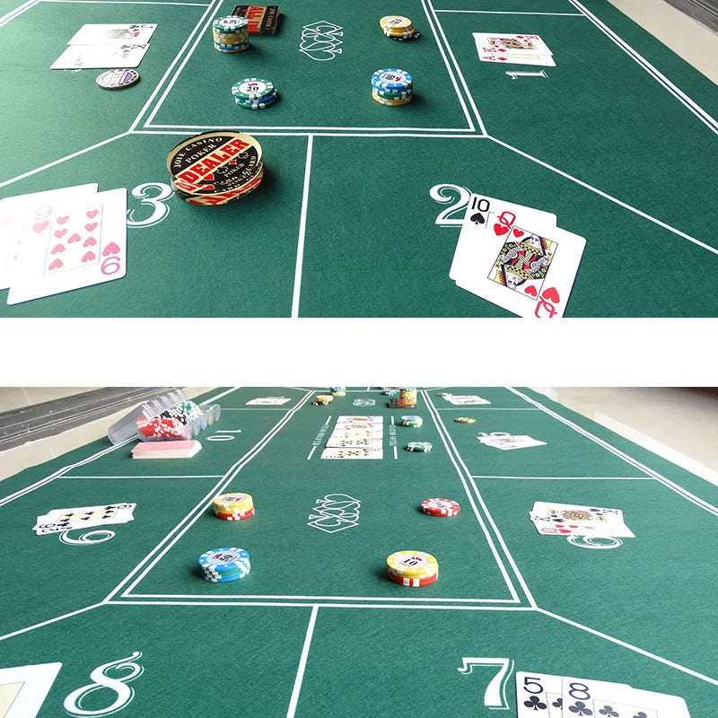 Texas Hold'em and Baccarat Mat 180x90cm Poker Card Game Table Cloth Casino Mat desktop Beautifully printed Home Gaming Desk Pad