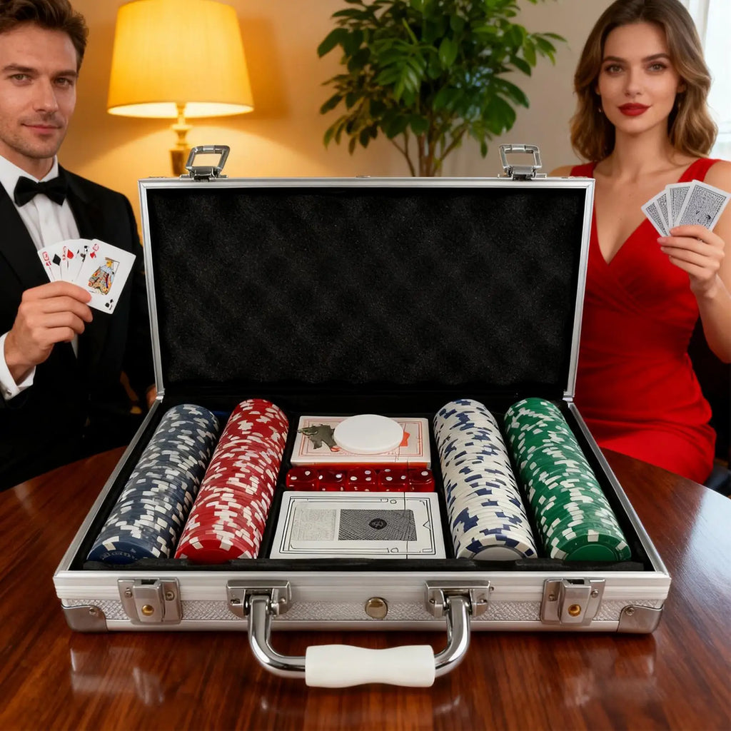 200Pcs Poker Chips Poker Chip Set Professional Texas Casino European Poker Chips Set Playing Cards Game Accessories