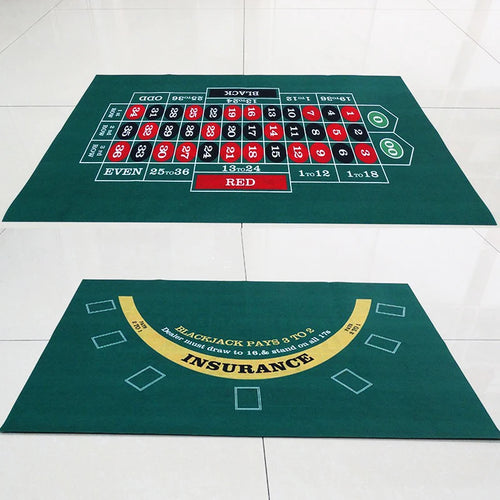 60x90cm Double Sided Poker Game TableclothTexas Holdem Non-woven Fabric Casino Roulette Tabletop Mat for Party Bar Board Game