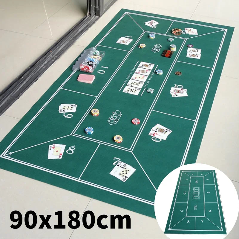 Texas Hold'em and Baccarat Mat 180x90cm Poker Card Game Table Cloth Casino Mat desktop Beautifully printed Home Gaming Desk Pad