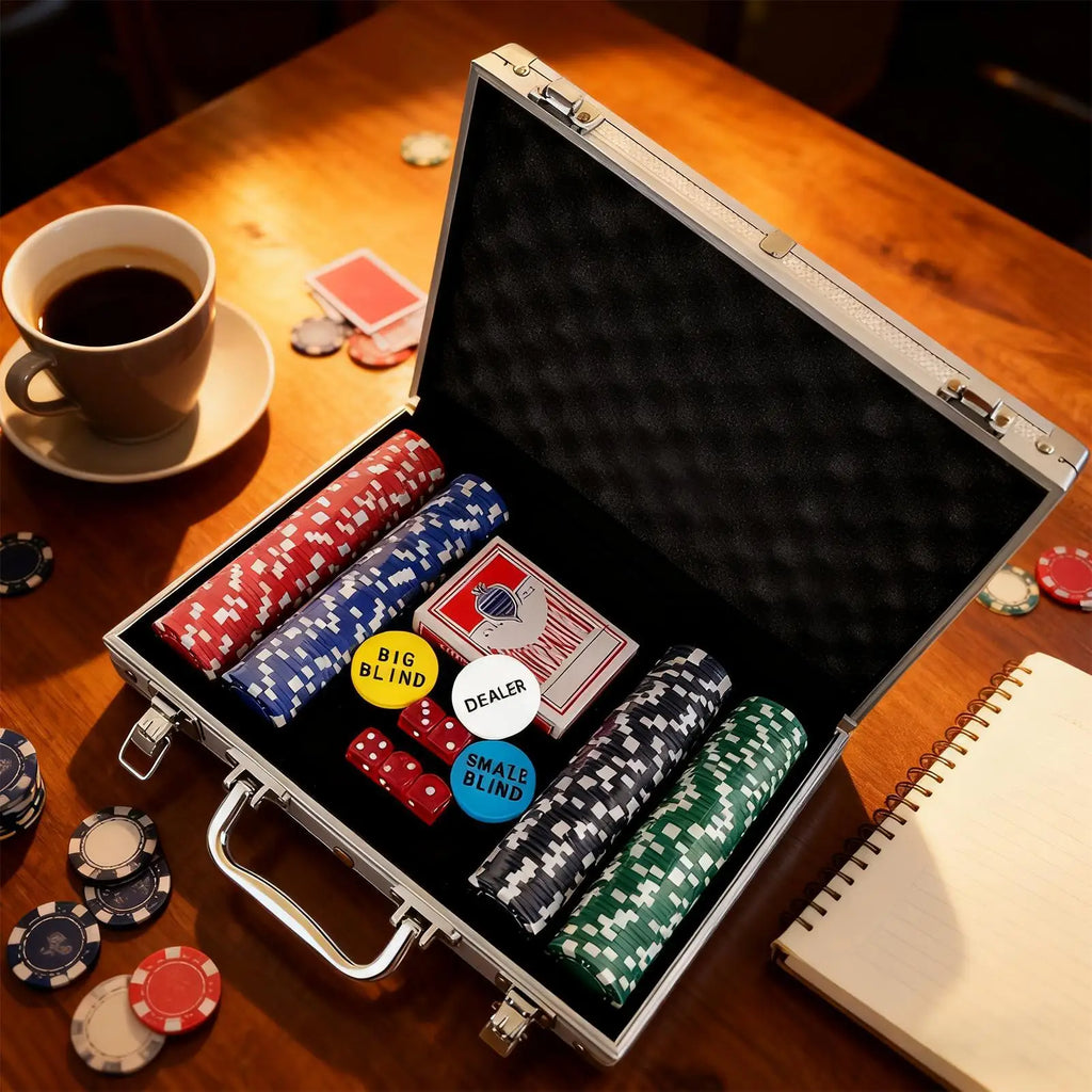 200Pcs Poker Chips Poker Chip Set Professional Texas Casino European Poker Chips Set Playing Cards Game Accessories